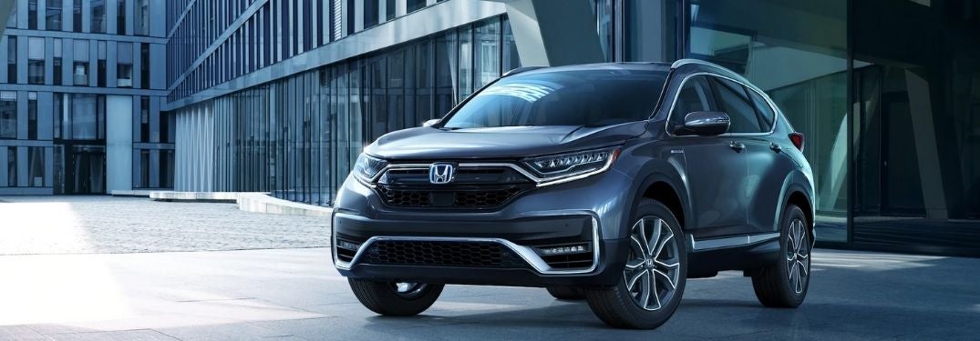 Gray 2021 Honda CR-V in a Parking Lot at Night