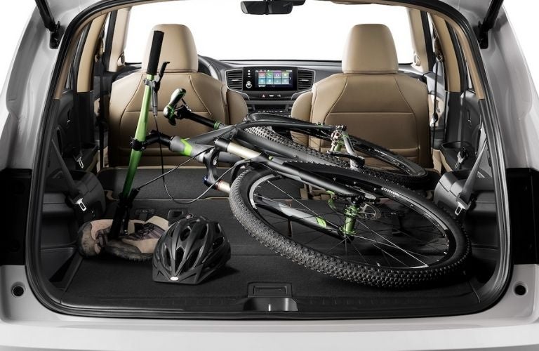 2021 Honda Pilot Rear Cargo Space with a Bike