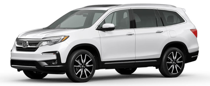 Platinum White Pearl 2021 Honda Pilot on White Background