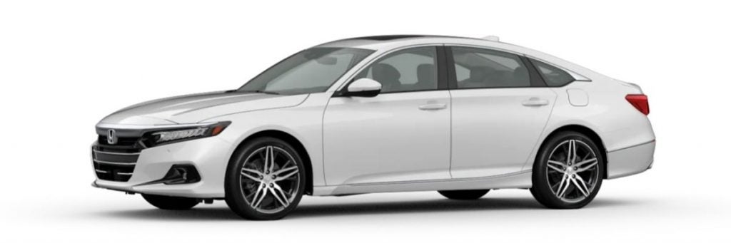 Platinum White Pearl 2021 Honda Accord on White Background