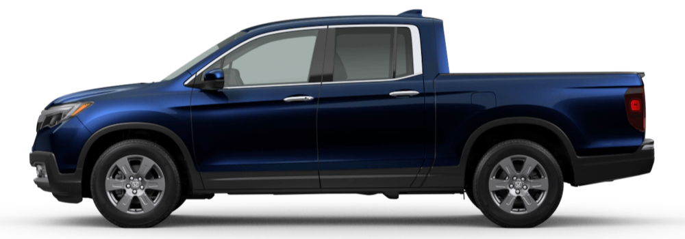 Obsidian Blue Pearl 2020 Honda Ridgeline on White Background