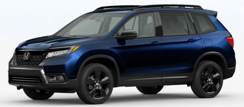 Obsidian Blue Pearl 2021 Honda Passport on White Background