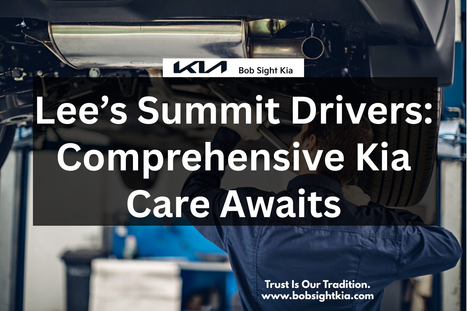 Certified Kia technician performing car maintenance at Bob Sight Kia near Lee’s Summit