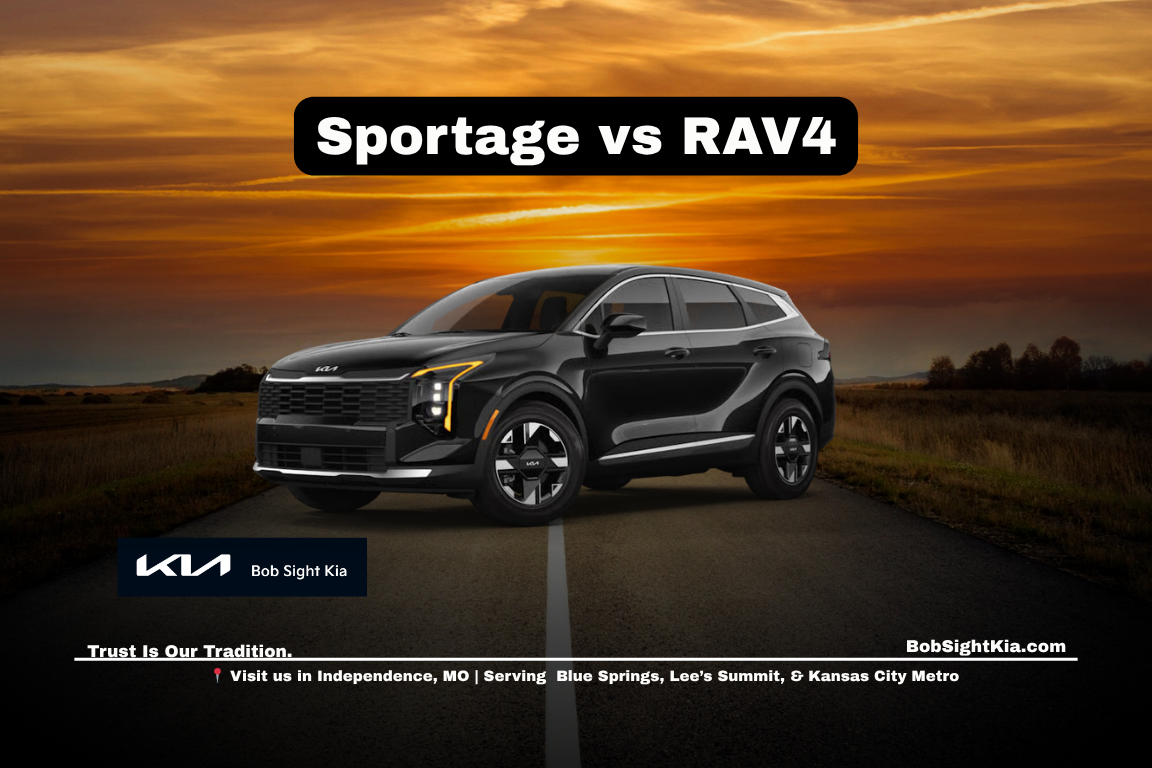 2026 Kia Sportage vs Toyota RAV4 interior and technology comparison in Kansas City Metro showing cabin design and infotainment features
