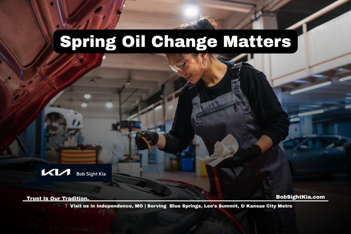 Kia oil change in Independence Missouri at Bob Sight Kia serving Jackson County drivers with spring maintenance service