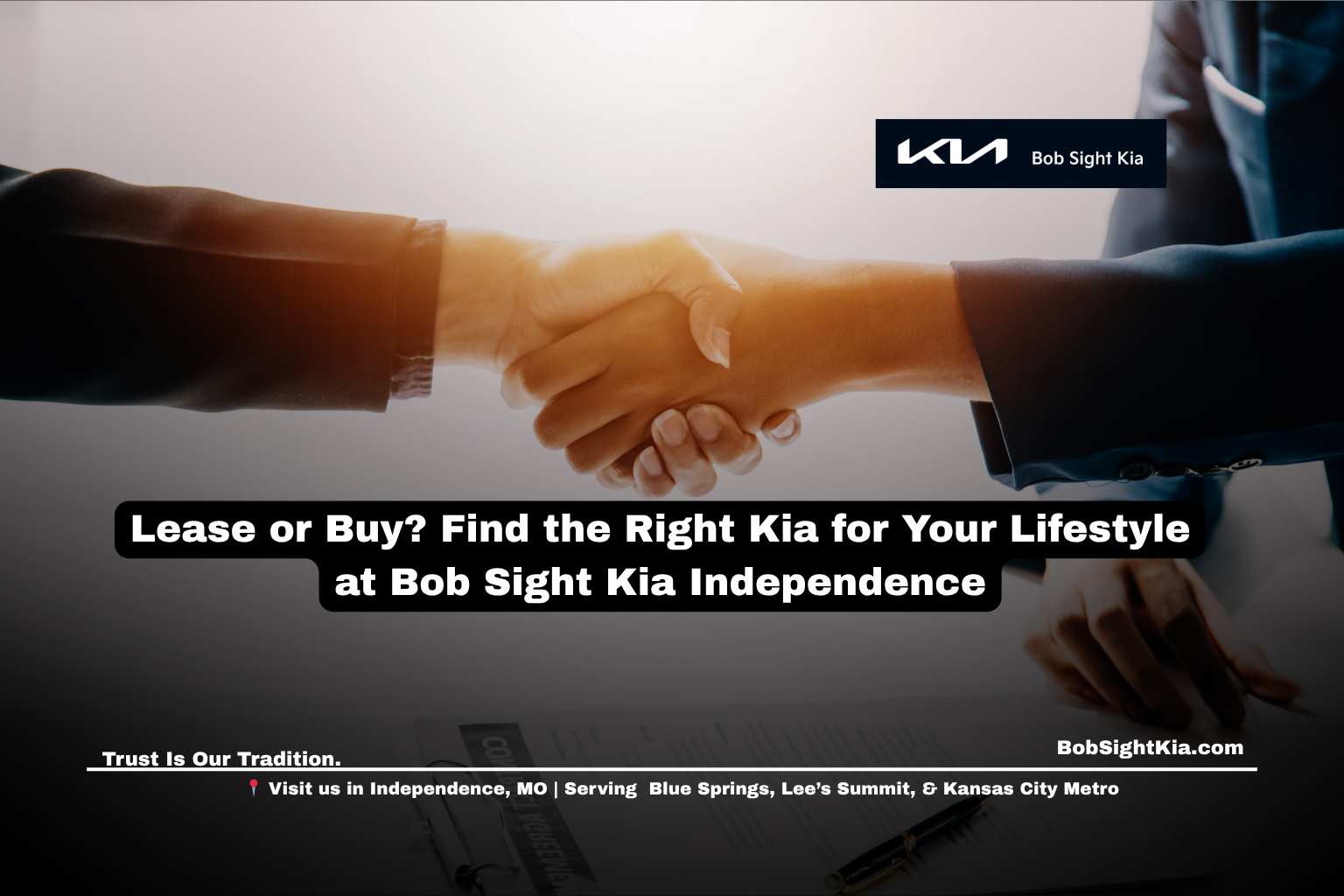 lease and sales discussion Bob Sight Kia Independence dealership in Missouri