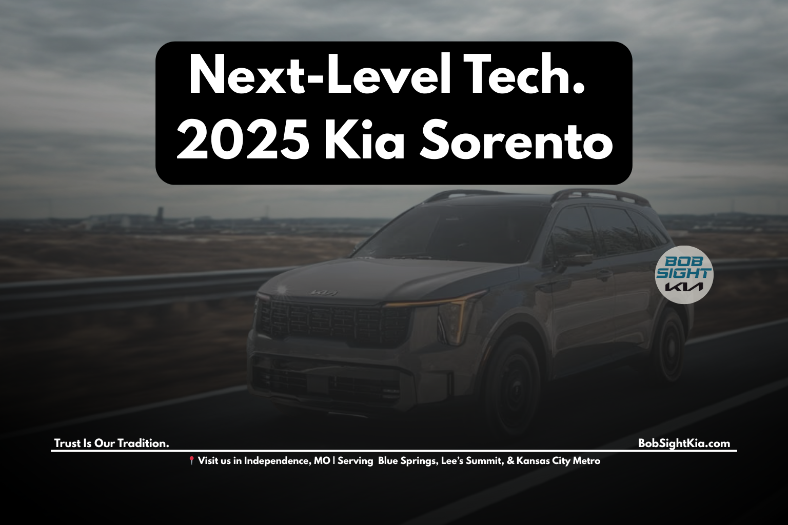 2025 Kia Sorento SUV interior showcasing advanced technology features at Bob Sight Kia in Independence MO