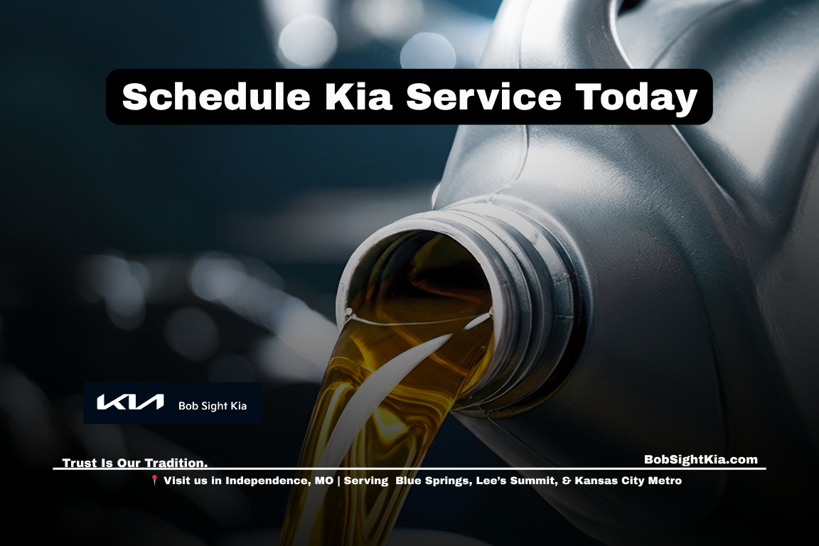Kia service near Kansas City at Bob Sight Kia in Independence Missouri on Noland Road with vehicle maintenance in progress
