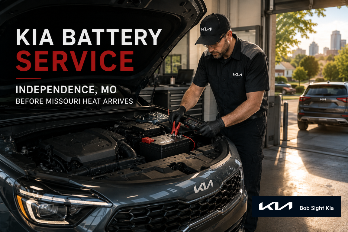 Kia battery service in Independence Missouri at Bob Sight Kia before Missouri summer heat arrives