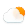 Mostly cloudy