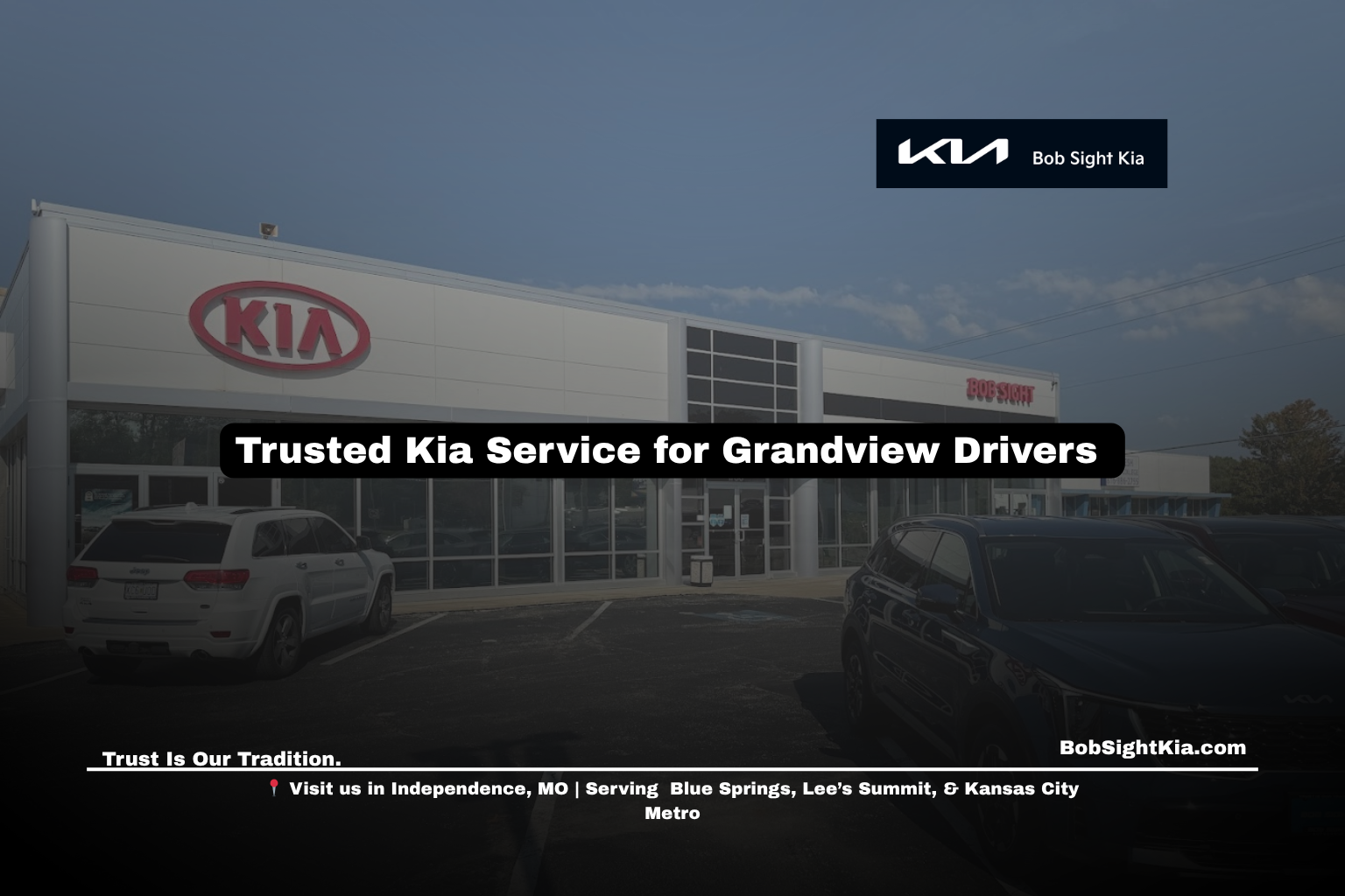 Certified Kia technician servicing a vehicle near Grandview MO at Bob Sight Kia Independence