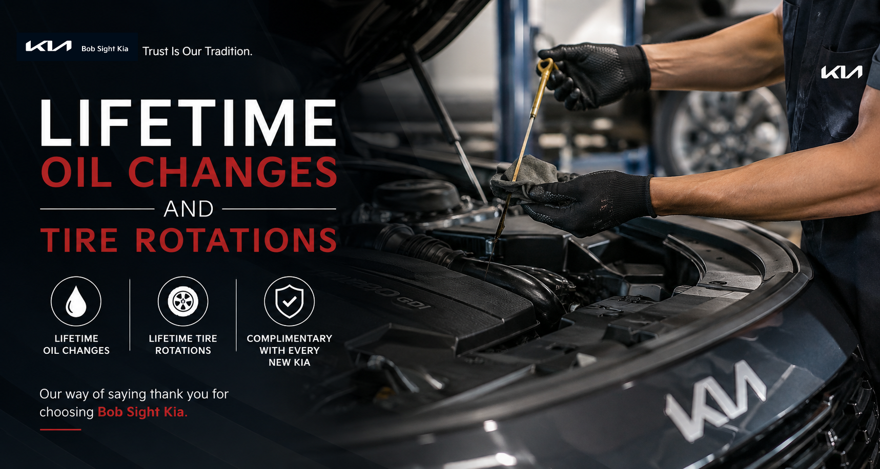 Bob Sight Kia Lifetime Oil Changes and Tire Rotations