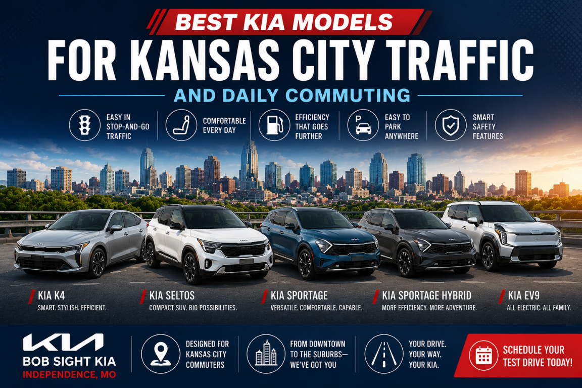 best Kia models for Kansas City traffic and daily commuting at Bob Sight Kia in Independence Missouri