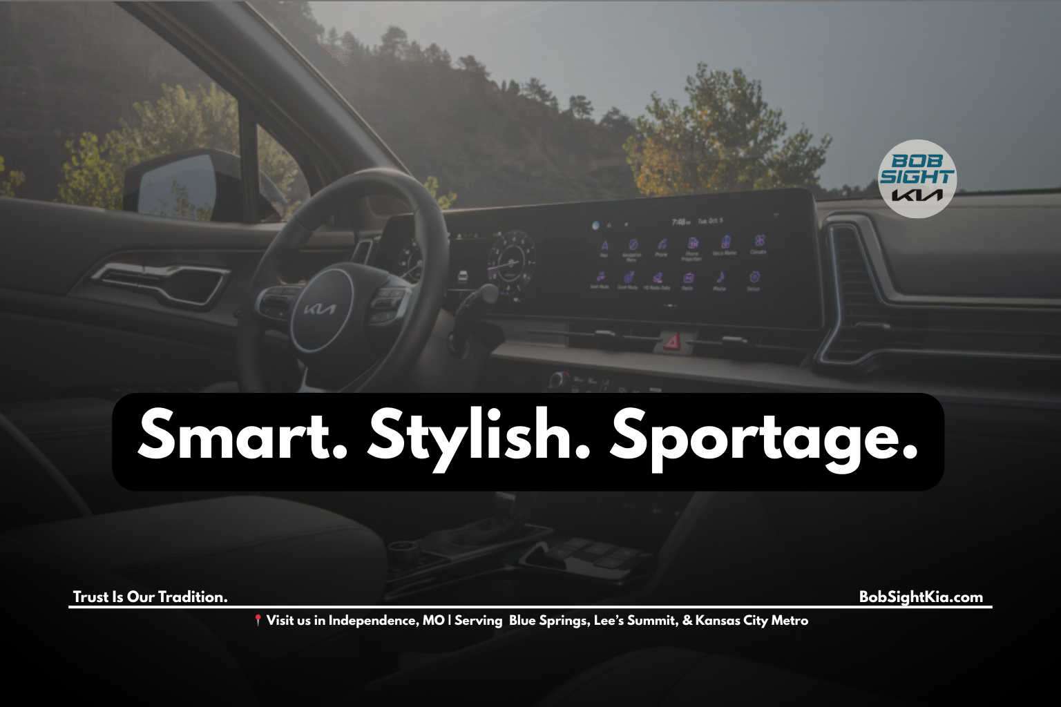 2025 Kia Sportage SUV parked in Kansas City highlighting modern design and family-friendly features at Bob Sight Kia Independence MO