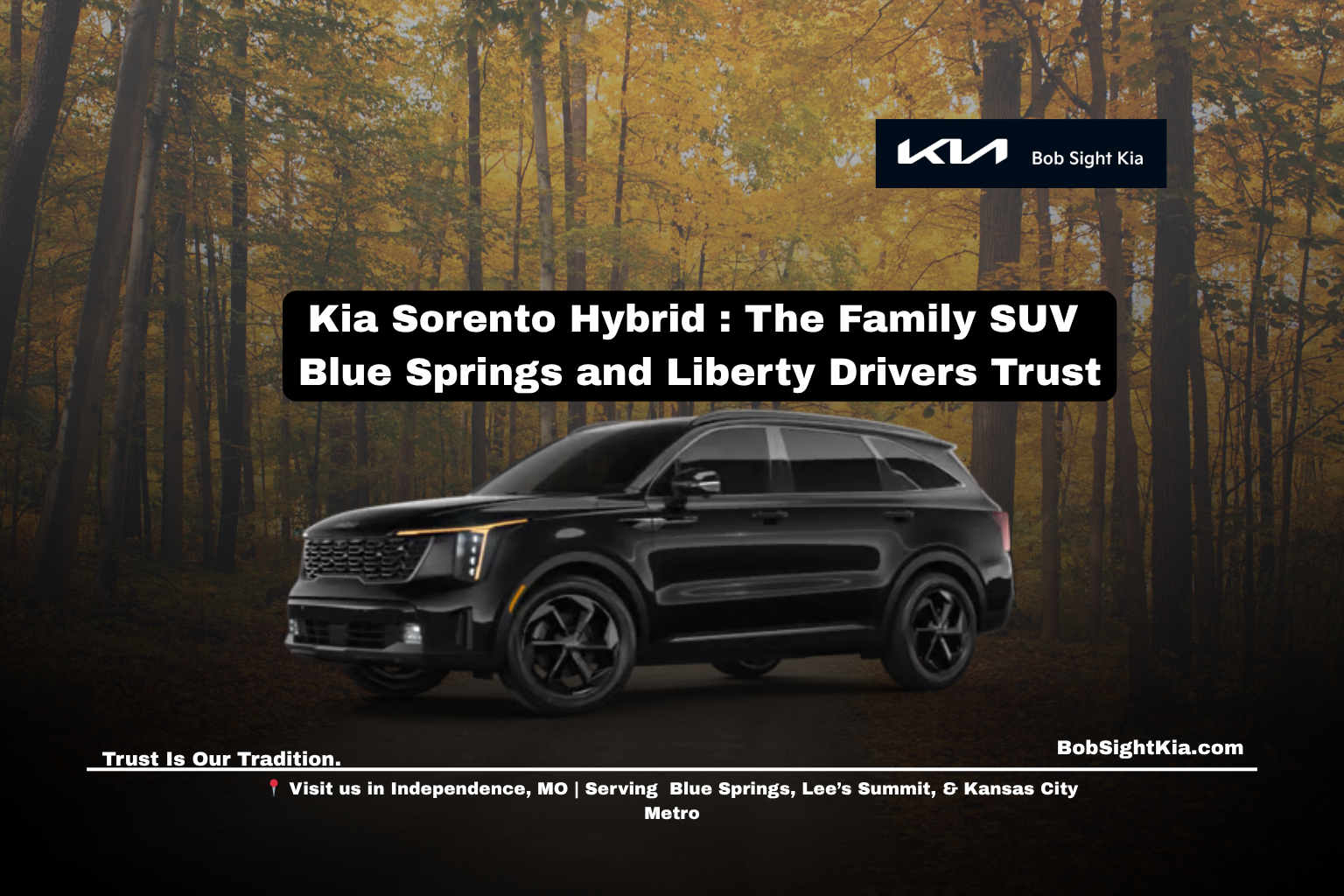 Kia Sorento Hybrid parked near a park in Blue Springs Missouri