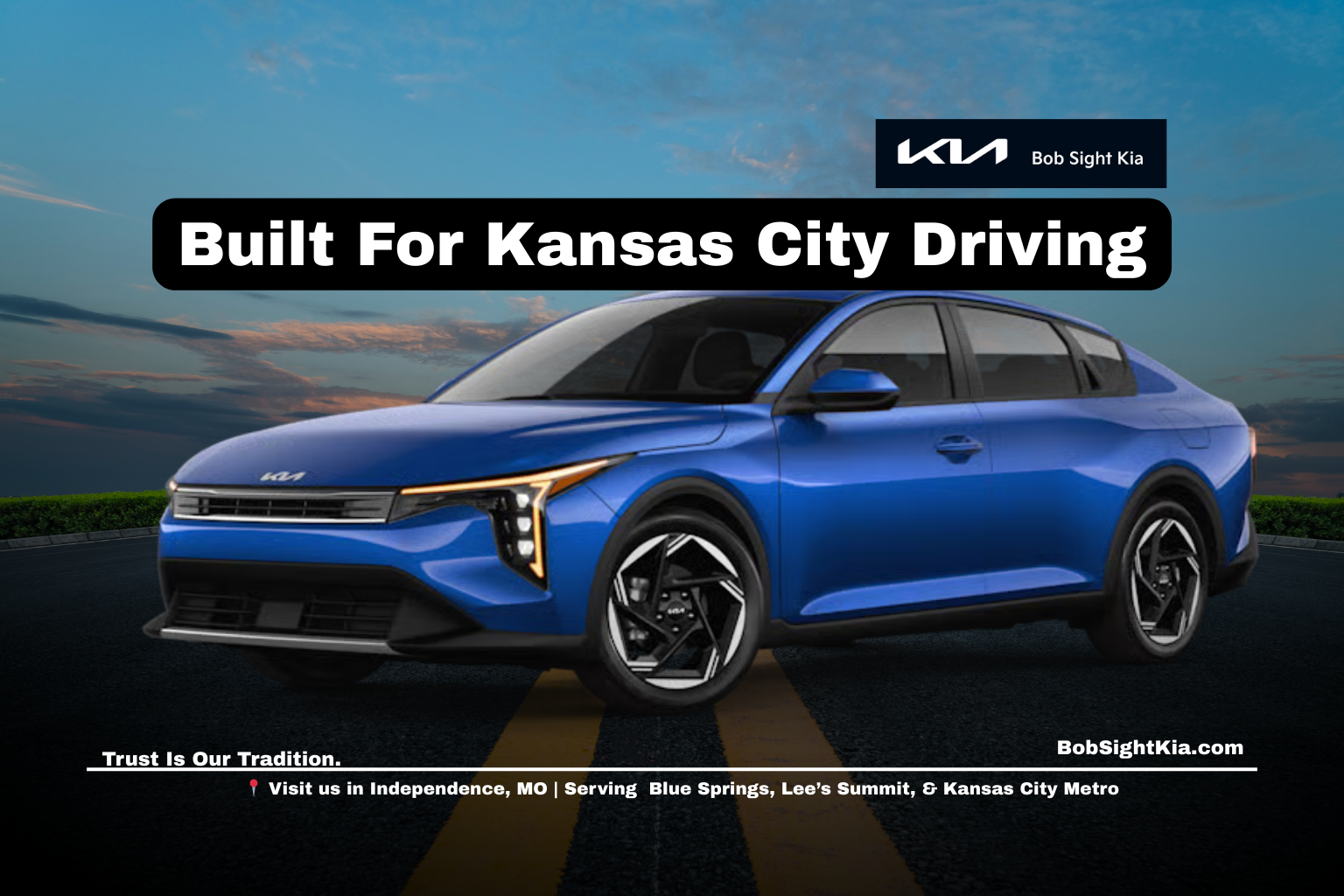 Kia K4 sedan in the Kansas City Metro near Independence Missouri