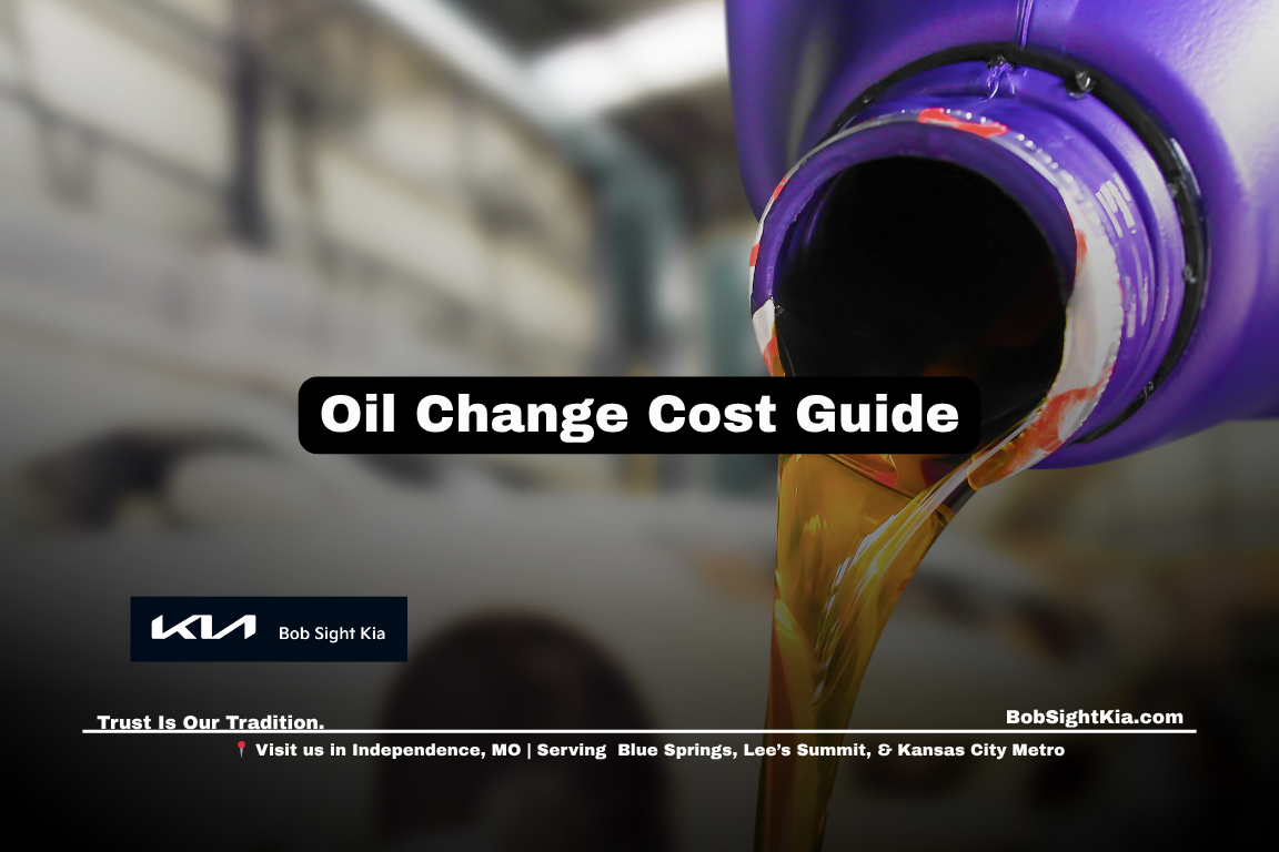 Kia service technician performing an oil change at Bob Sight Kia in Independence Missouri near Kansas City Metro