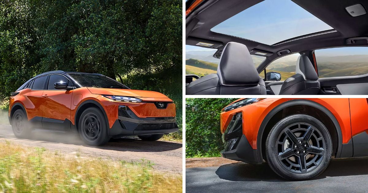 The 2026 Subaru Uncharted Subaru electric car with its panoramic glass roof and 20-inch alloy wheels