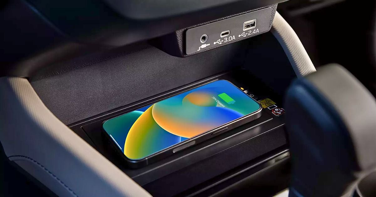 Wireless device charging is an available feature in the 2026 Subaru Forester Sport