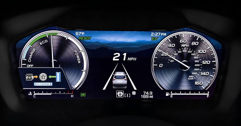 Subaru Eco Mode and EV meter on the 2026 Subaru Forester Hybrid