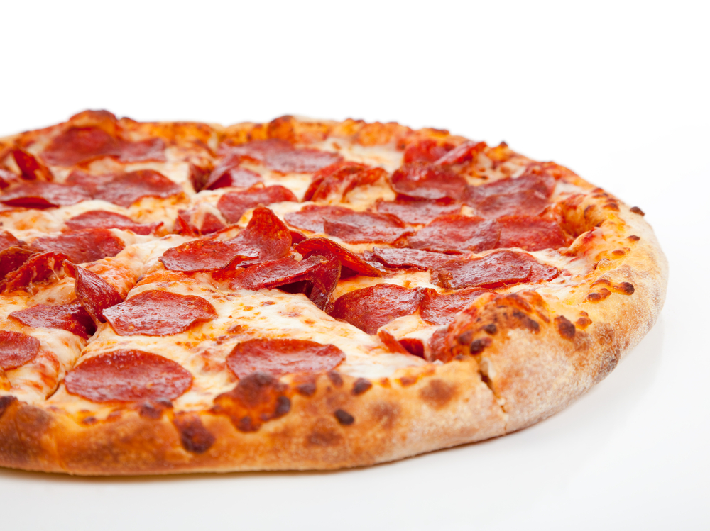 A pepperoni pizza