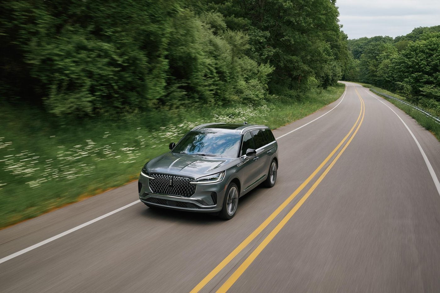 2027 Lincoln Aviator on a country road, Weatherford TX