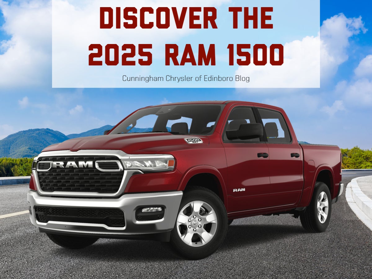A graphic containing an image of a 2025 RAM 1500 and the text: Discover the 2025 RAM 1500