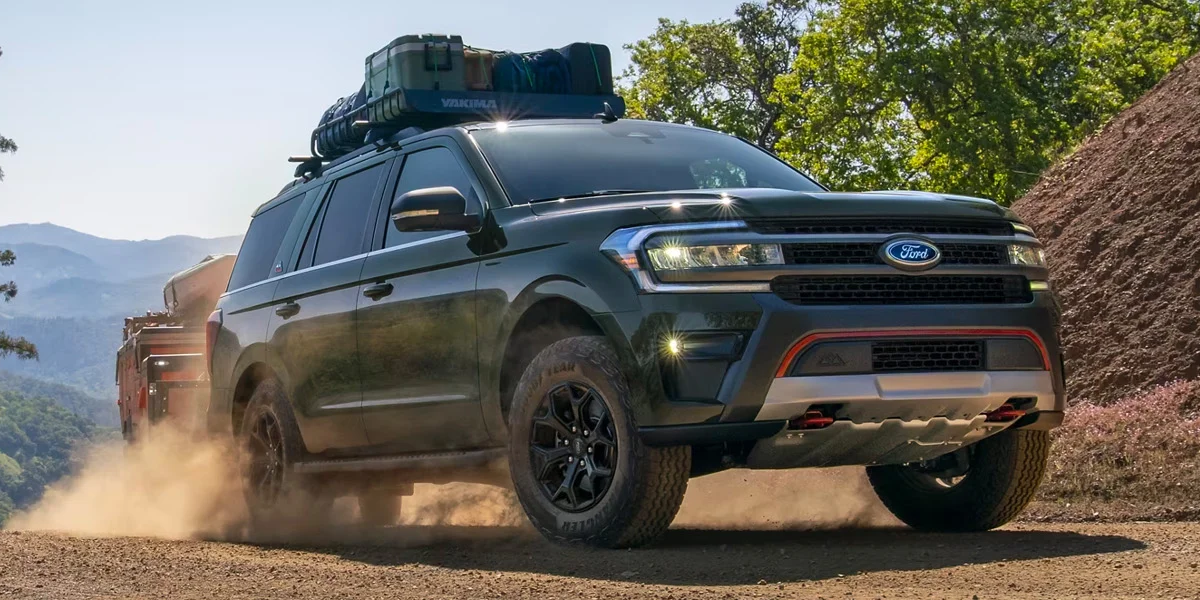 The 2024 Ford Expedition on a roadtrip in the wilderness