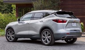 The 2022 Chevrolet Blazer in a driveway.