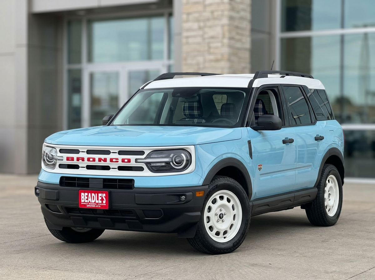 2026 Ford Bronco Sport Heritage with Oxford White roof and retro styling in South Dakota