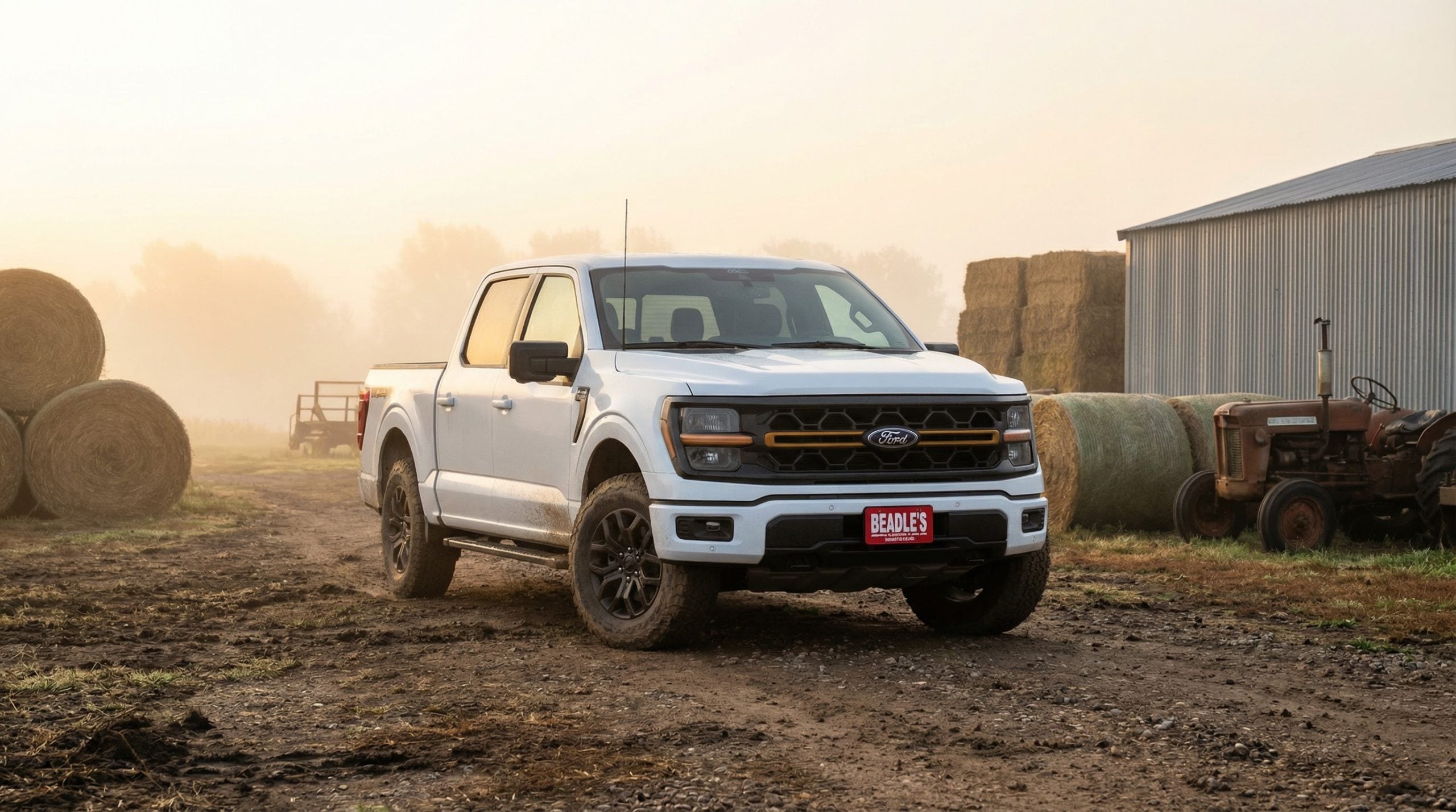 2026 Ford F-150 at rural farm worksite