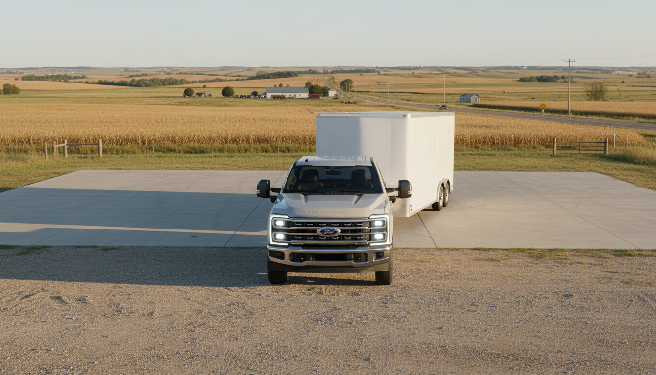 2026 Ford F-250 backing a trailer with Pro Trailer Backup Assist