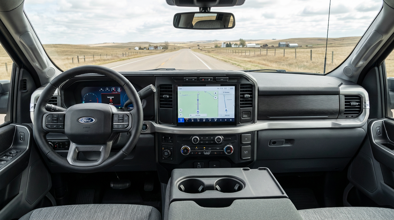 12-inch SYNC 4 display in a premium 2026 Ford F-250 interior