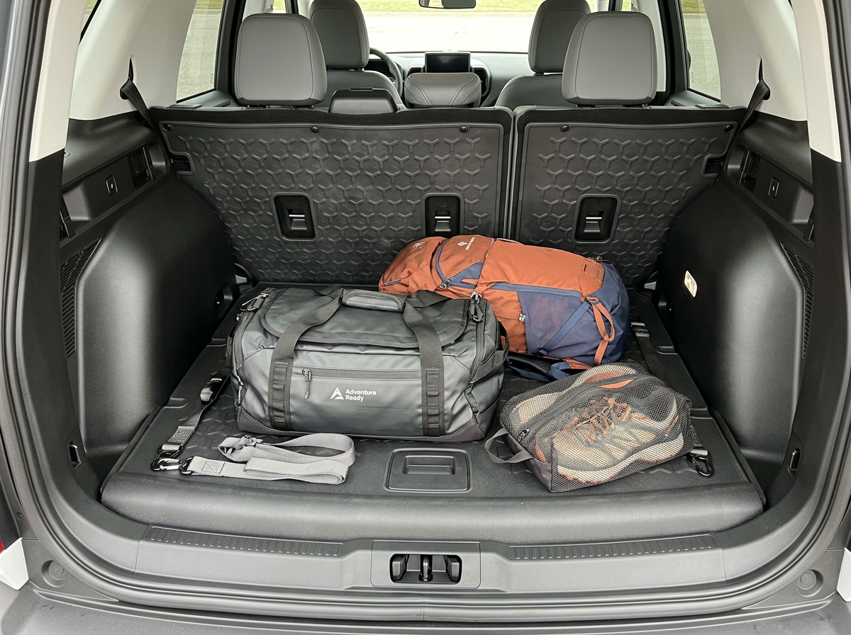 2026 Ford Bronco Sport cargo area open liftgate extended slide-out table