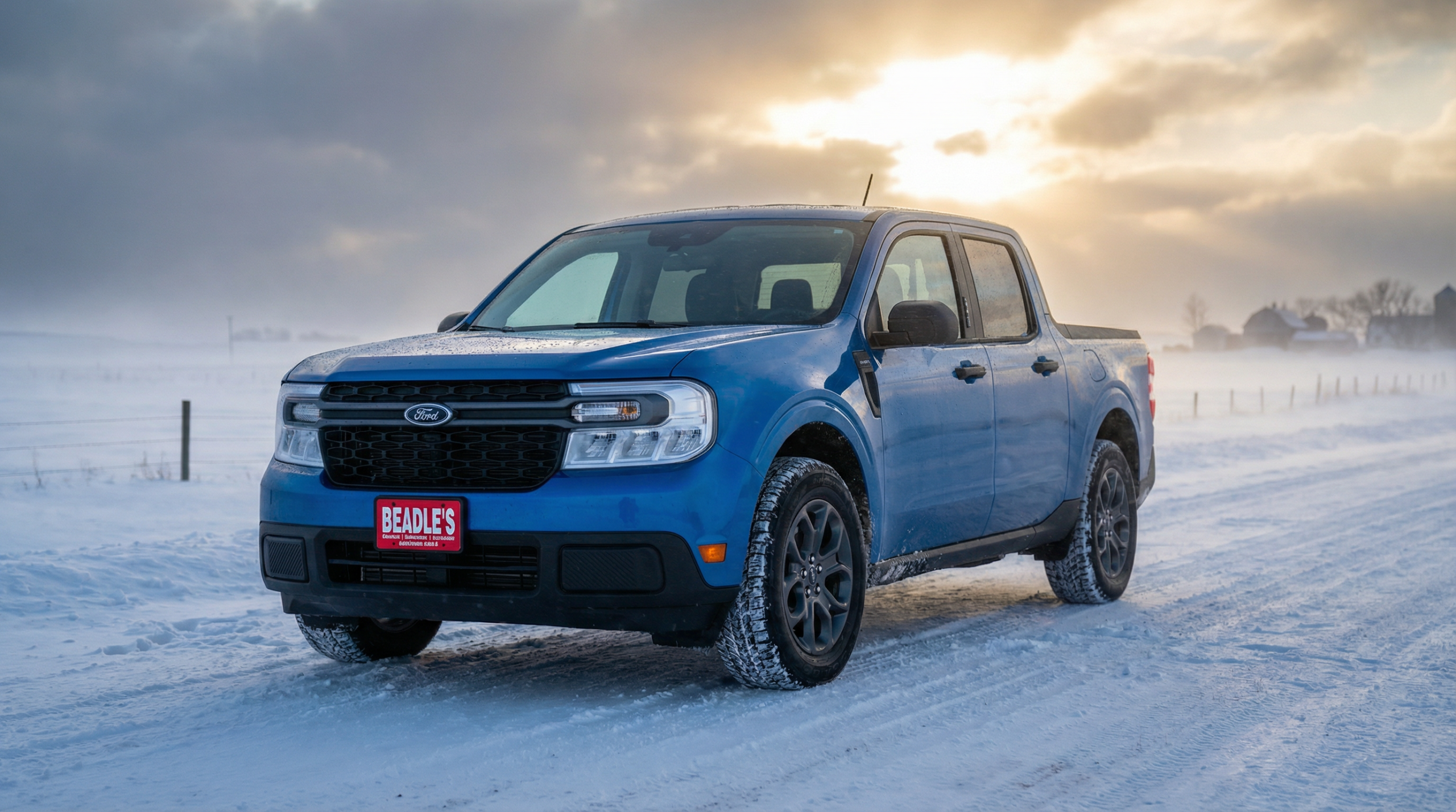 2026 Ford Maverick AWD driving in winter