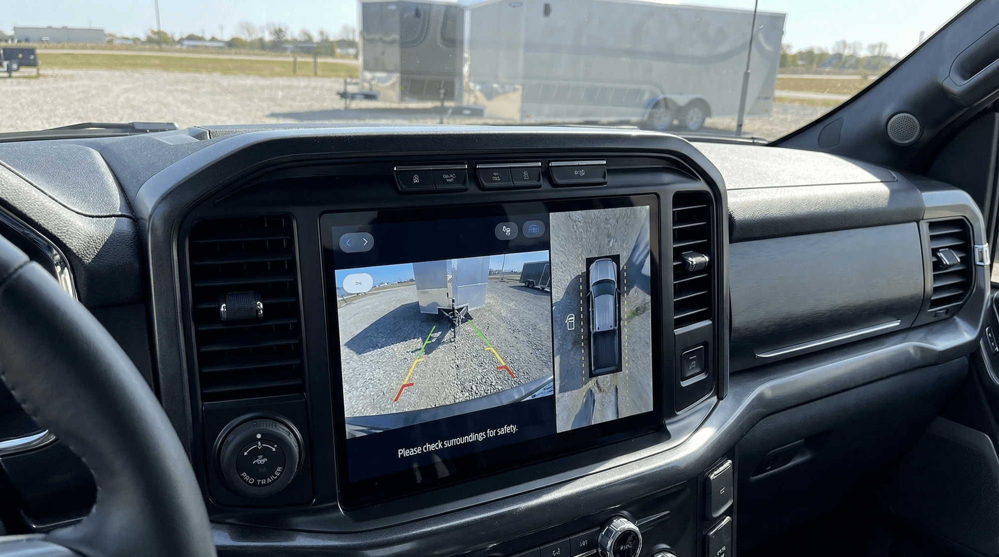 2026 Ford F-350 trailer camera view on the center display