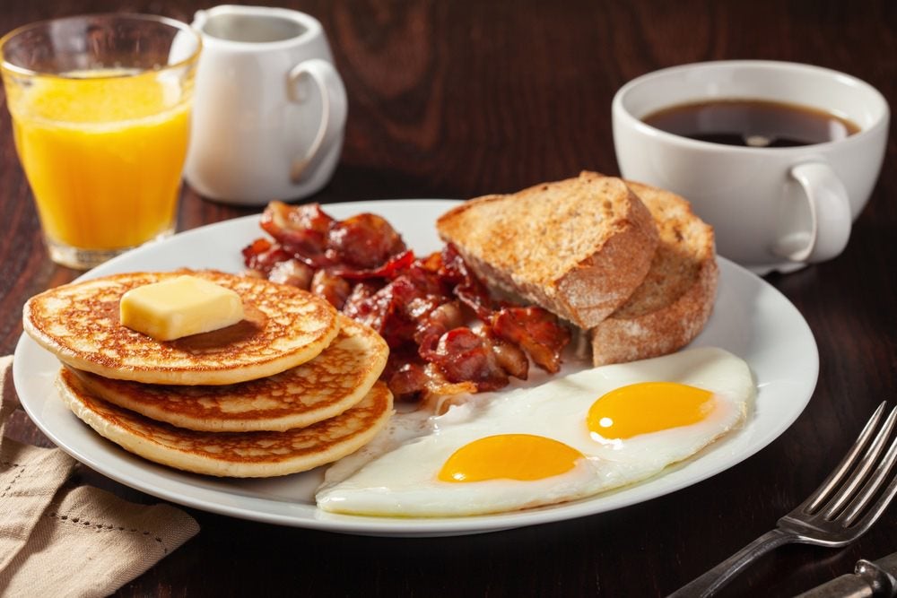 bacon and eggs breakfast