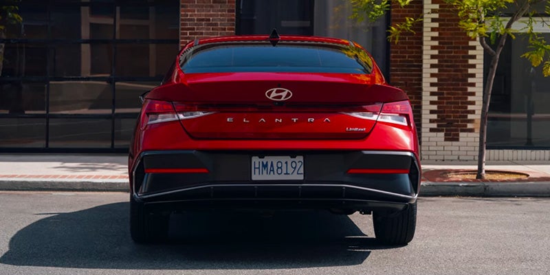 2026 Hyundai Elantra rear view parked on city street