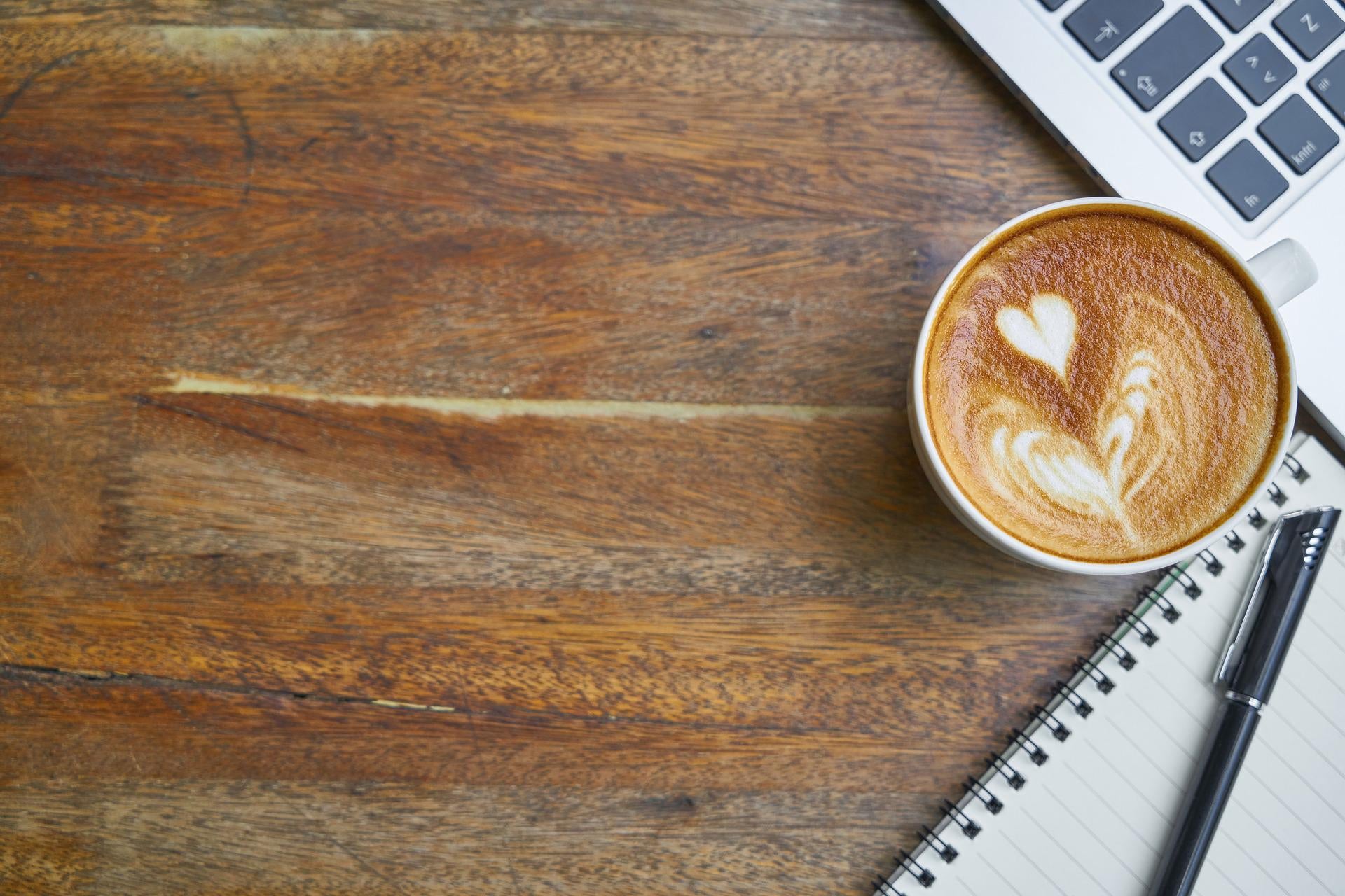 A cup of coffee on a desk