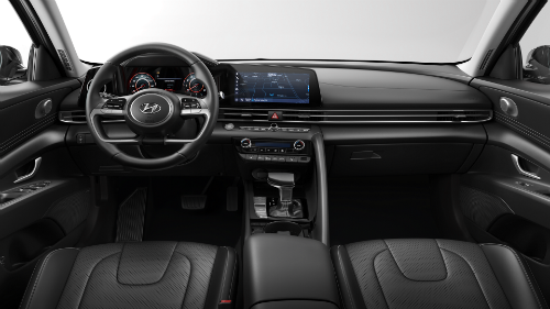 2021 Hyundai Elantra with Black Leather Cloth interior