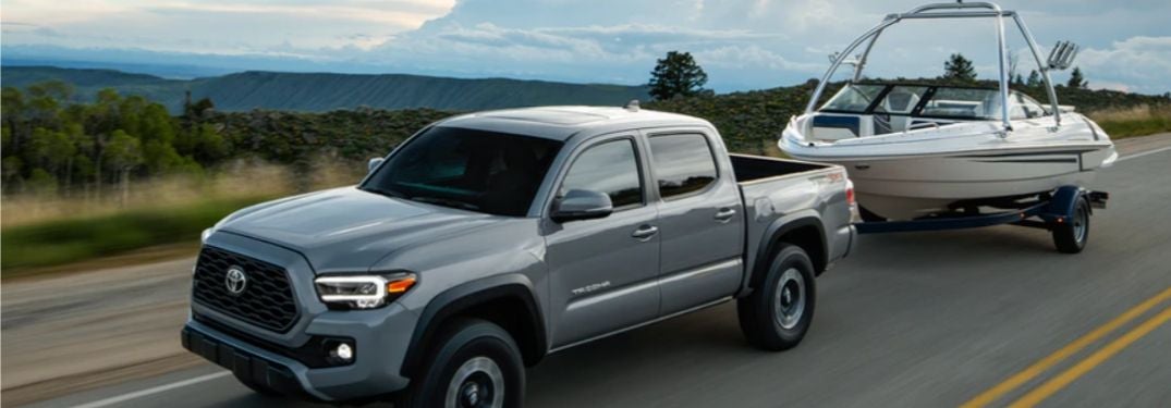 Gray 2020 Toyota Tacoma Towing a Boat