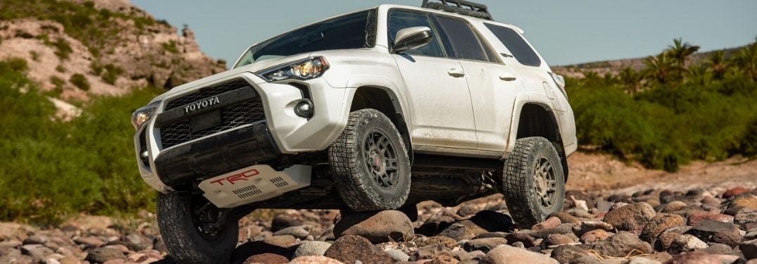 White 2020 Toyota 4Runner TRD Pro on Rocky Trail