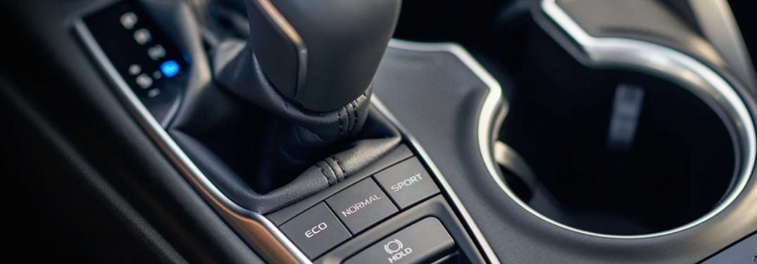 Close Up of 2021 Toyota Camry Center Console and Drive Mode Buttons