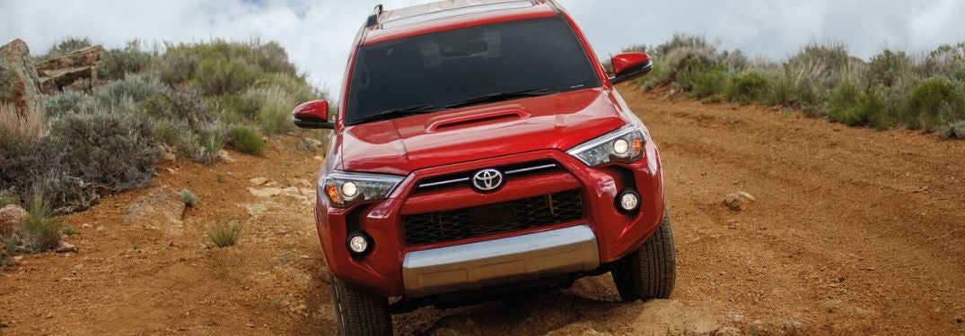 Red 2020 Toyota 4Runner on a Desert Trail