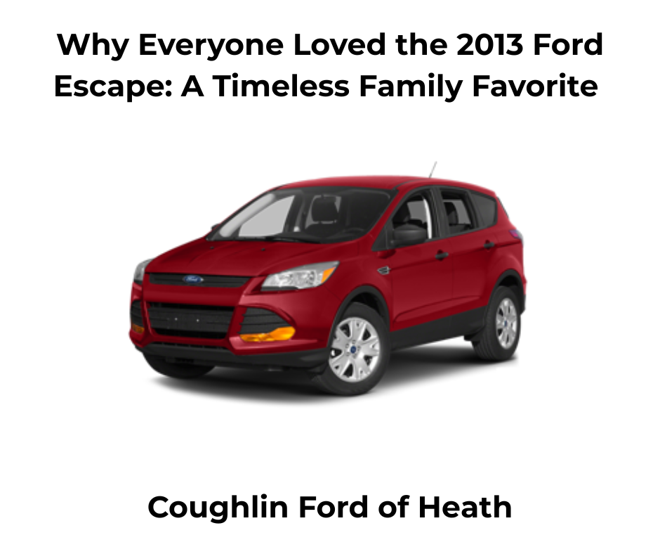 A Red 2013 Ford Escape in Newark, OH. Text reads "Why Everyone Loved the 2013 Ford Escape: A Timeless Family Favorite "
