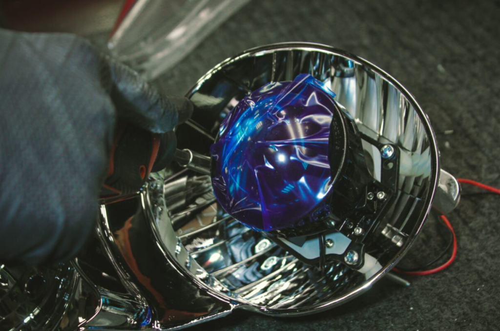 Car headlights.