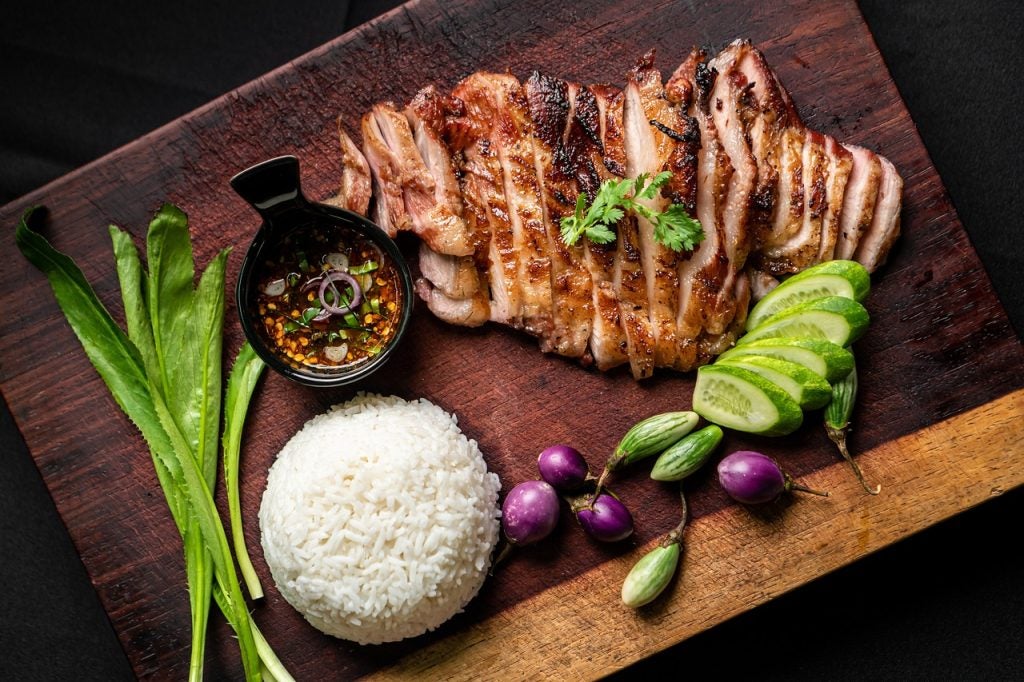A Thai food spread.