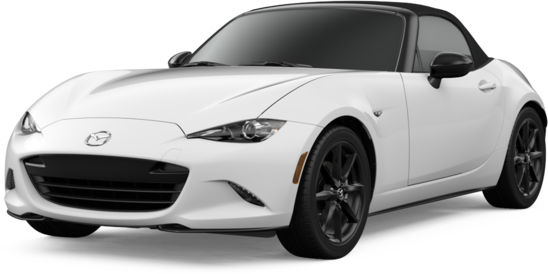 a white mazda miata with a transparent background