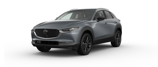 a grey mazda suv with a transparent background 