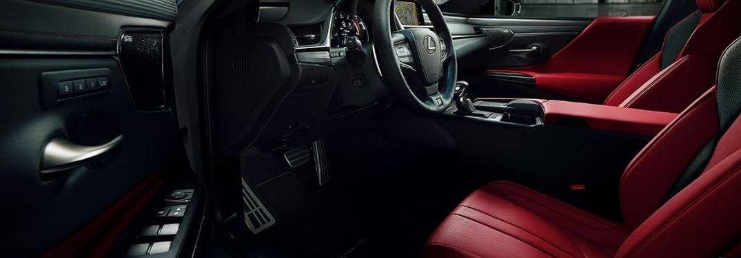 Red and Black 2020 Lexus ES NuLuxe Front Interior